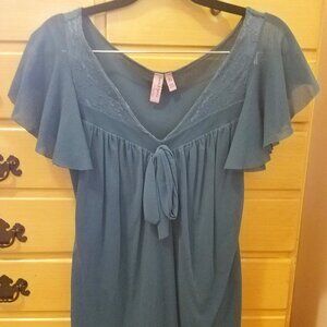 Anthropologie Sweet Pea by Stacy Frati Teal Blouse, Women's M